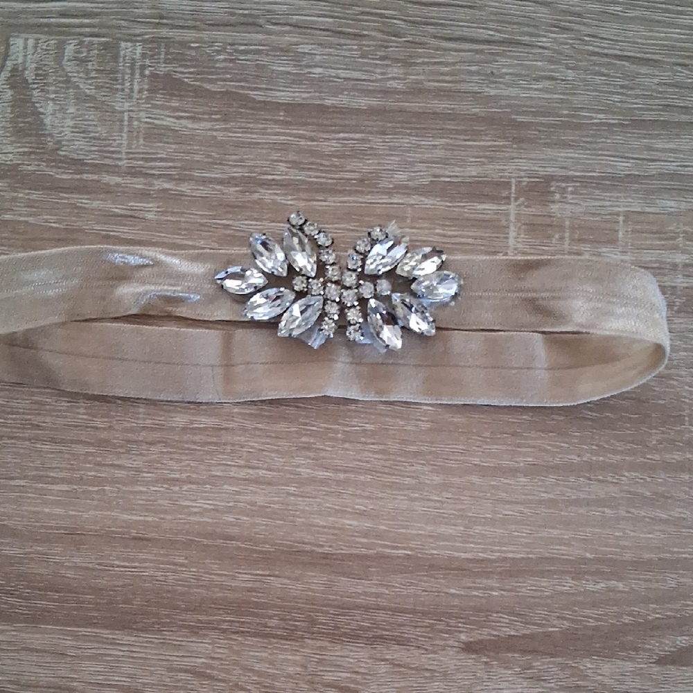 Jolie Tan Belt with Crystal Embellishment